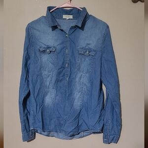 Blue Denim Button-Up Shirt